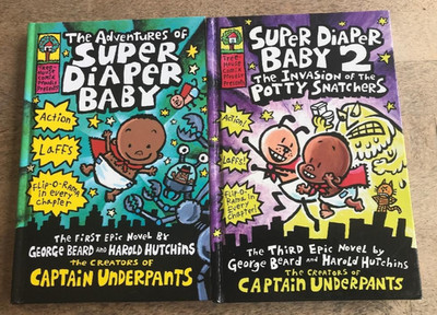 2 SUPER DIAPER BABY BOOKS ~ G. BEARD & H. HUTCHINS ~ CHAPTER BOOKS 1 & 2 ~ EPIC