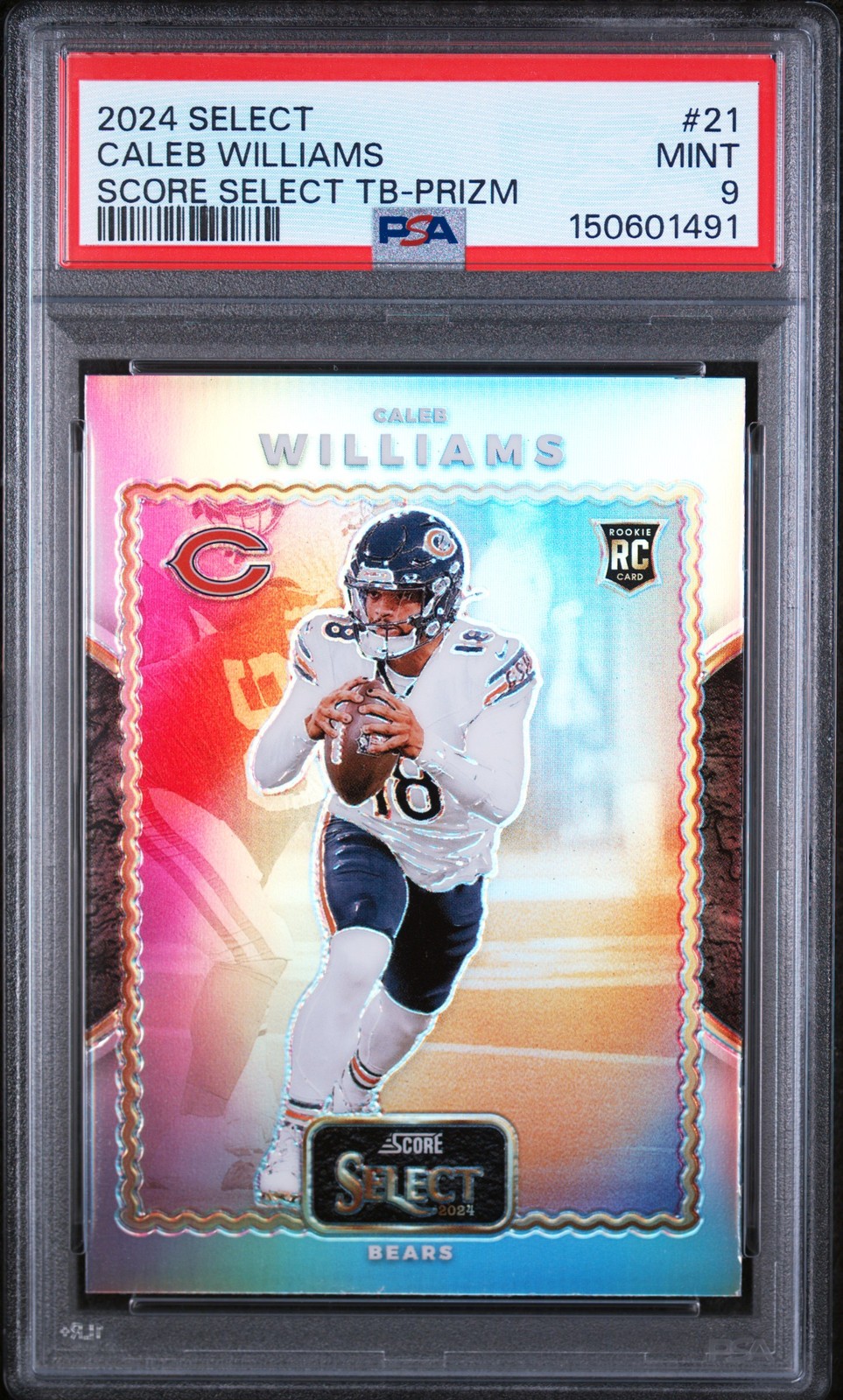 2024 PANINI SELECT SCORE SELECT THROWBACK PRIZM #21 CALEB WILLIAMS PSA 9
