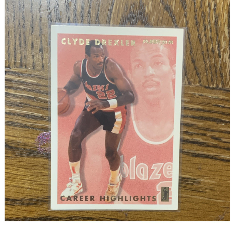 Fleer/Upper Deck Clyde Drexler Career Highlights 7/12 & #40 Rockets/Blazers Lot