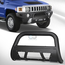 For 0506-10 Hummer H3 Matte Blk Studded Mesh Bull Bar Brush Bumper Grille Guard