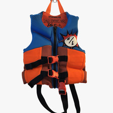 Hyperlite Child's Life Vest 33-55 lbs Neon Orange Blue US Coast Guard Approved