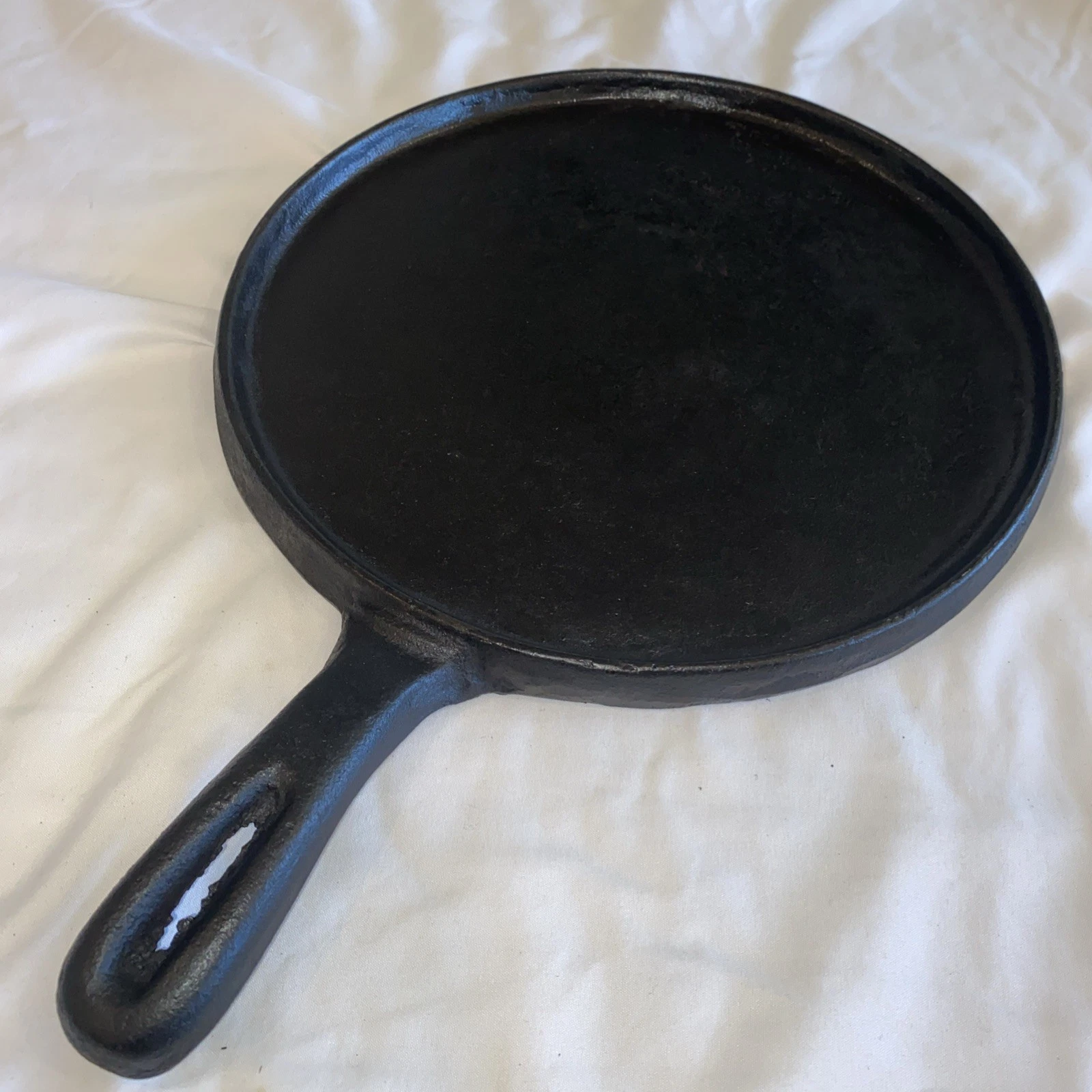 RESTORED UPCYCLED Cast Iron Comal Griddle Round Mexico SEASONED 9-1/2”