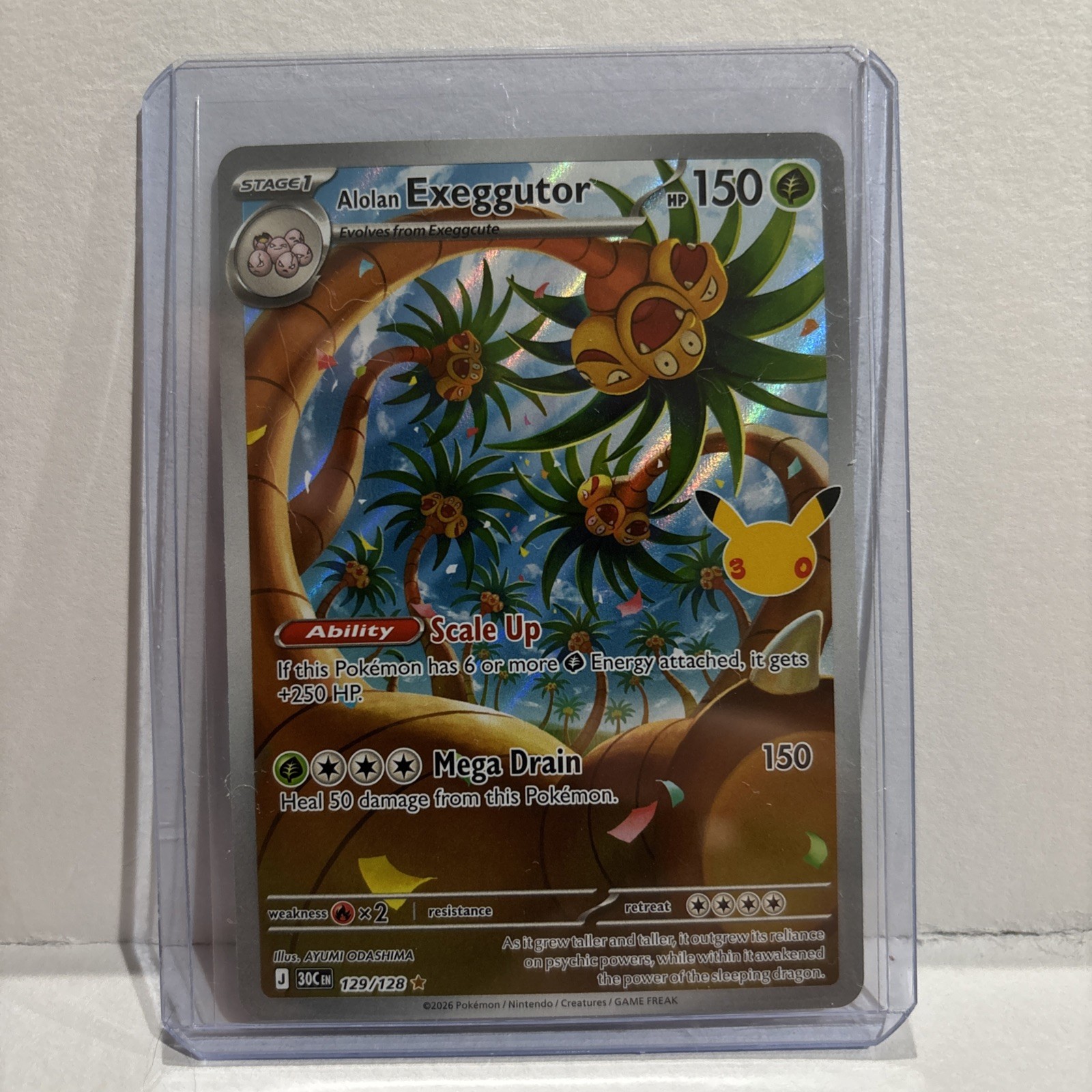 Alolan Exeggutor 129/128 Me: 30th Celebration Holo FREE SHIPPING