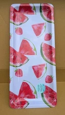 Melamine Watermelon Strawberries Design Serving Tray 15" Long X 6.5" Wide