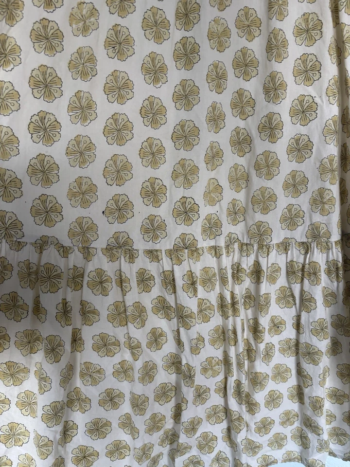 Vestido midi para mujer Outerknown de algodón con flores mediano amarillo Foto 2 de 4