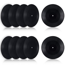 12 Inch Black Blank Vinyl Records, 10 Pcs Fake Retro Vinyl Records for Wall D...