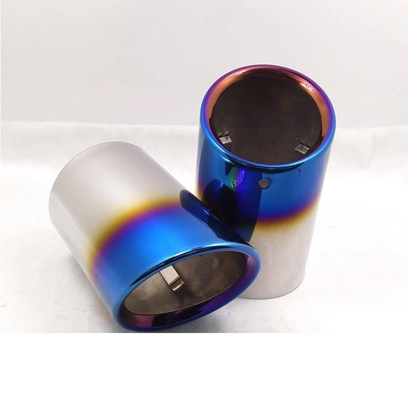 Silenciador tubo de escape trasero coche punta azul SS para Audi A4 2003-2019 2 piezas Foto 2 de 4