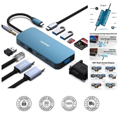 Triple Display USB C Docking Station - 100W Power Delivery & 5Gbps Data Transfer