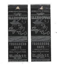 2 Trocadero Cafe - Washington, D.C.  Matchcov...