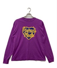 Human Made Long Sleeve T-Shirt Purple Heart Logo Cotton for Men