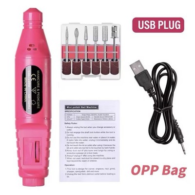Electric Nail Drill Machine Kit Portable Manicure Pedicure Acrylic File Tool