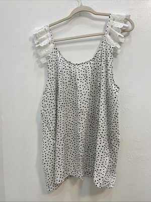 Priscilla Polka Dot sleeveless top Plus Size 3X summertime