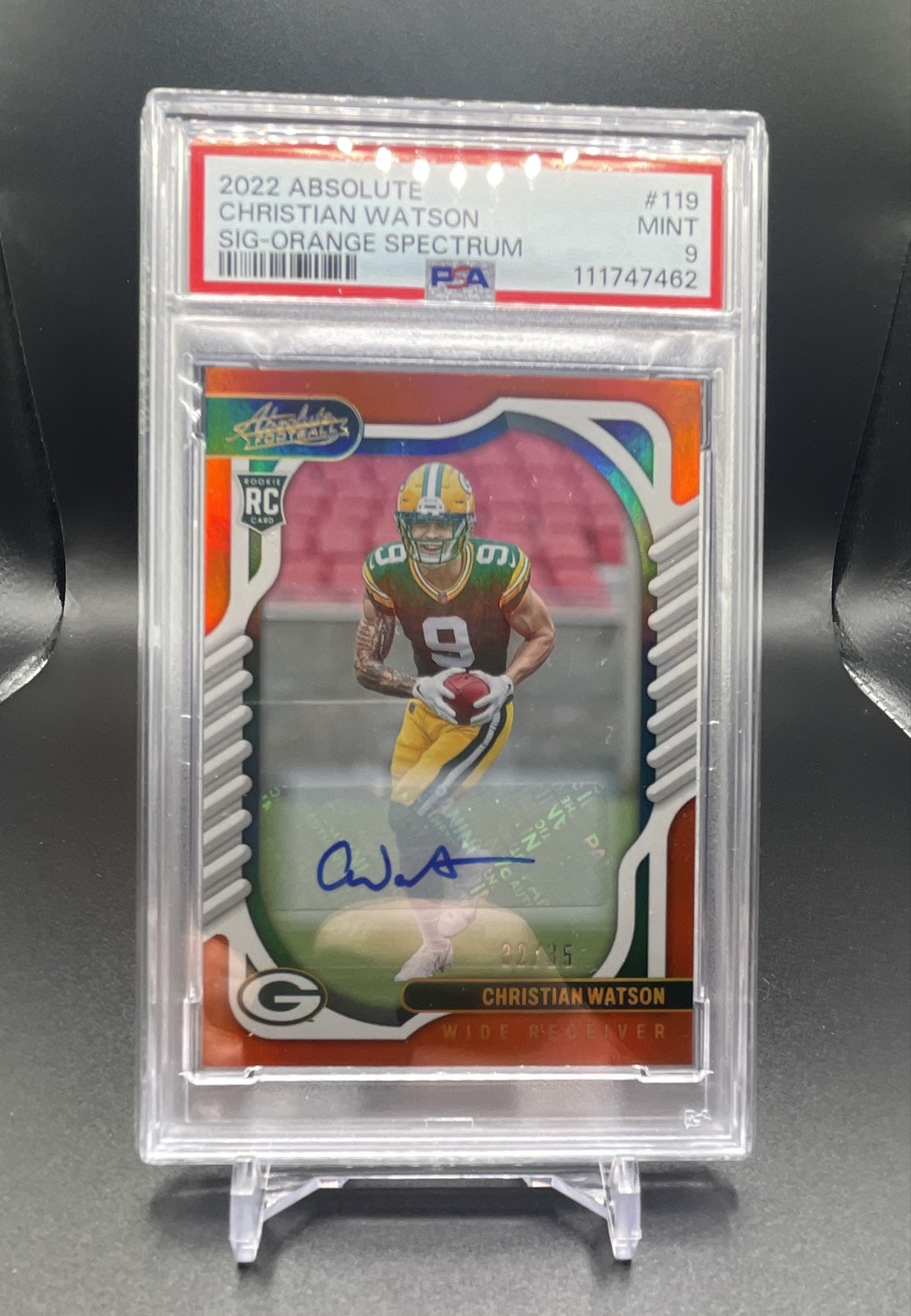 2022 Panini Absolute - Rookies Christian Watson  Orange Spectrum Signatures /35 