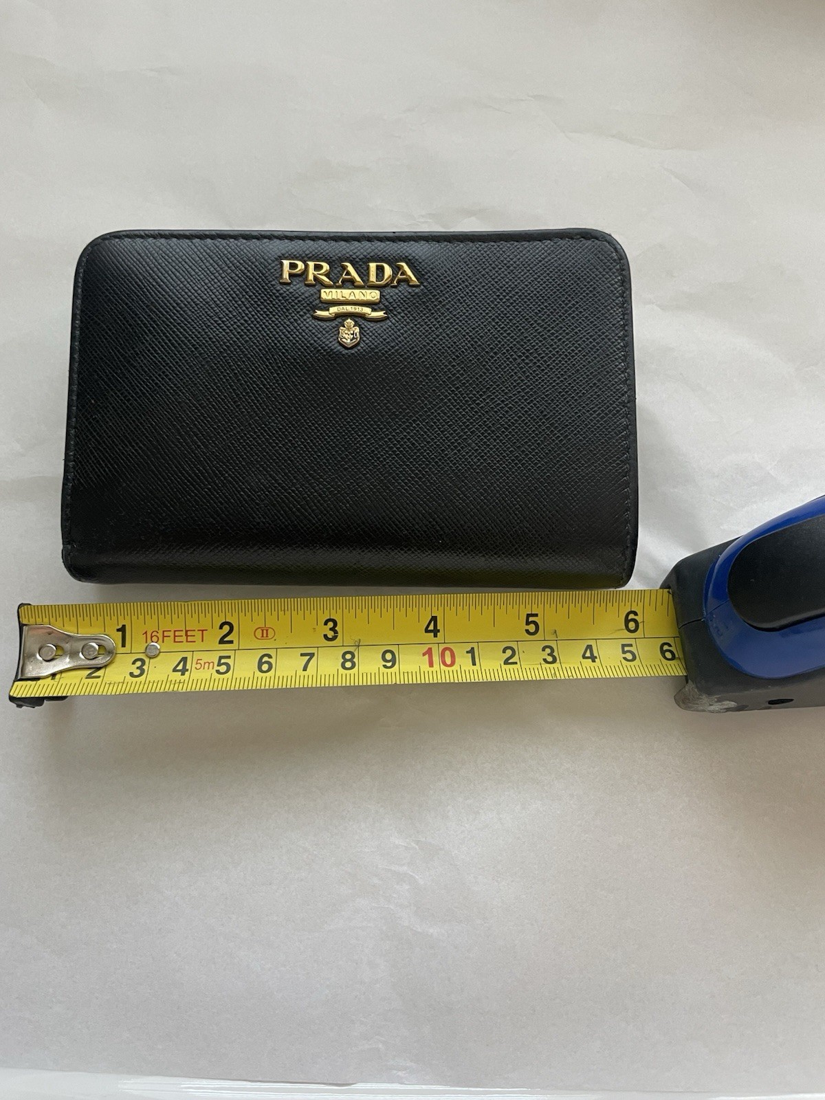 PRADA Saffiano Black Leather Wallet