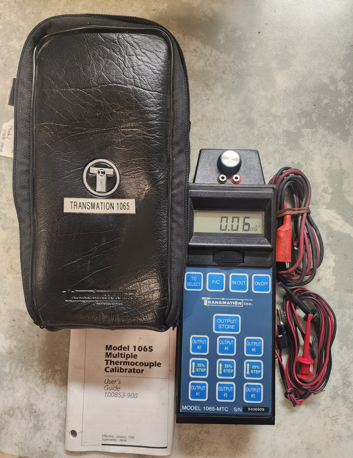 Transmation 1065-MTC Multiple Thermocouple Calibrator AS-IS Parts or Repair only