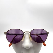 Vintage Diane Von Furstenberg AGDA 49 Brown Gold Oval Sunglasses FRAMES ONLY