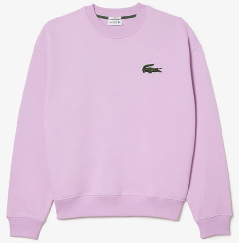 Lacoste Unisex Loose Fit Fleece Sweatshirt in Pink.     C39