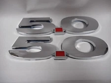NEW 5.0 FENDER EMBLEMS CHROME SELF STICK  PAIR FORD & OTHERS