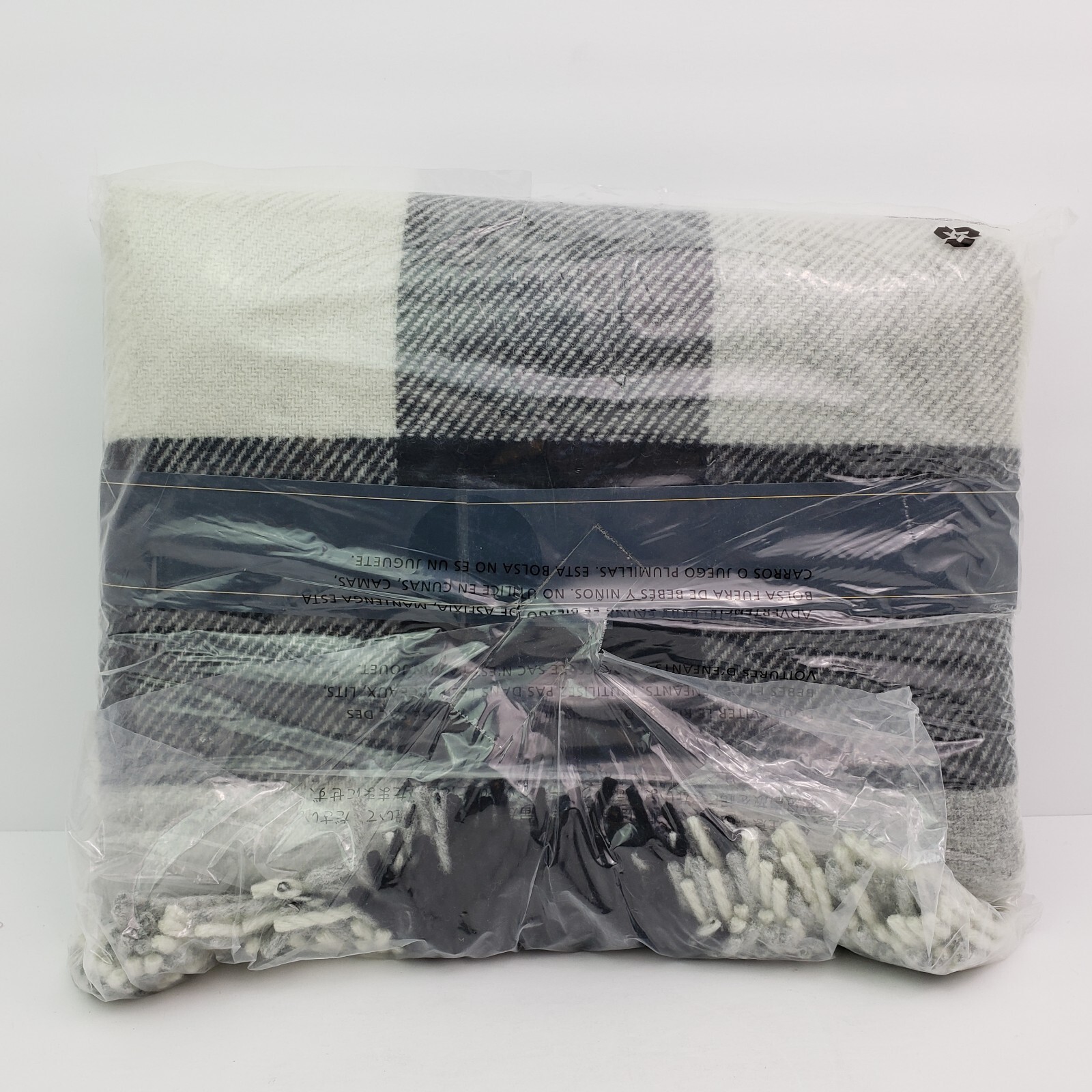 Pendleton Home Collection Gray Checkered Eco Wise Wool Washable Throw Blanket