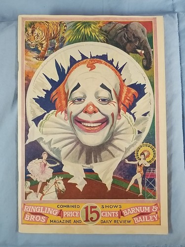 1930 Vtg Ringling Bros Barnum & Bailey Circus Program Magazine Daily Review