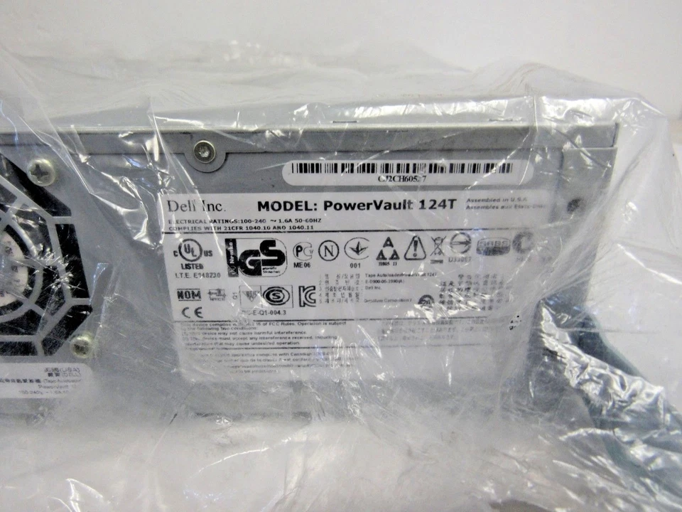 Unidad de cinta biblioteca Dell PowerVault 124T 0848V6 848V6 LTO-5 SAS 6 GB 16 ranuras 25-4 Foto 4 de 4
