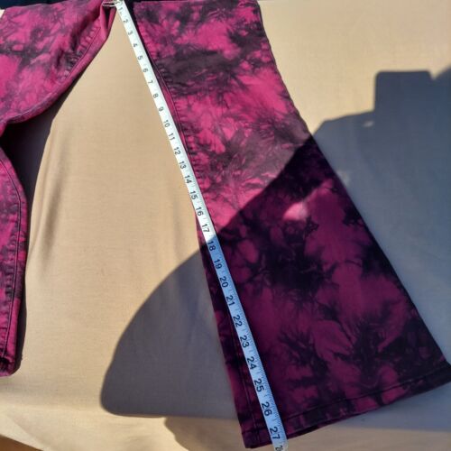 Pantalones de mezclilla para niñas Art Class talla 14 acampanados corbata rosa/negro tiro bajo campana parte inferior - Imagen 8 de 8