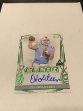 2023 LEAF TRINITY FOOTBALL ELI HOLSTEIN RC CLEAR EMERALD SPECTRUM AUTO #d 14/15