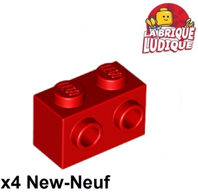 Lego 4x Stein Brick Modified 1x2 Studs 1 Seite rot/red 11211 NEU