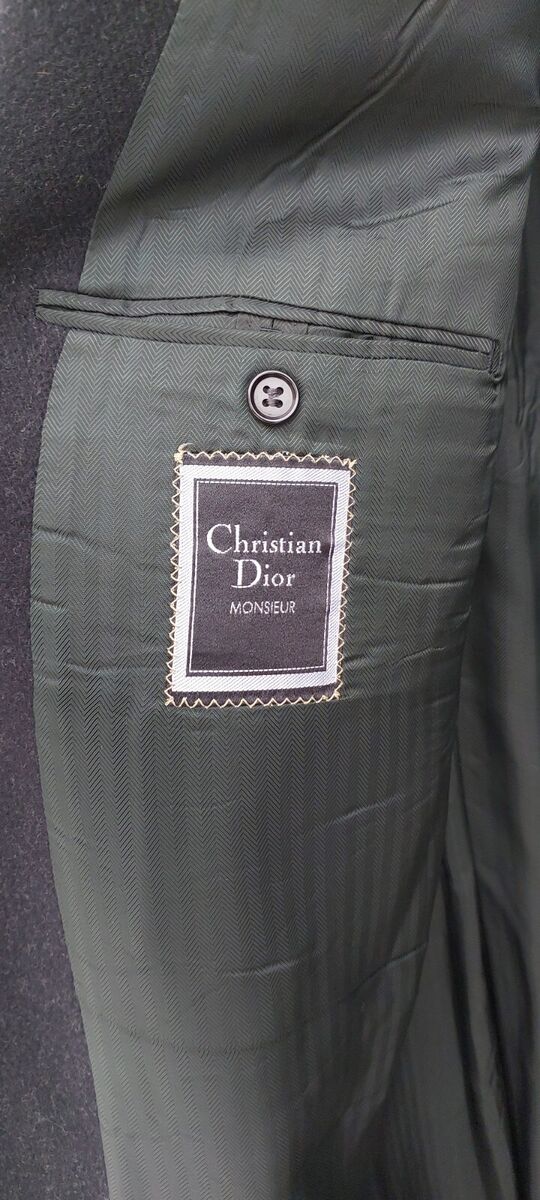 Vintage Men CHRISTIAN DIOR MONSIEUR Black Gray 100% Wool Vintage Men CHRISTIAN DIOR MONSIEUR Black Gray 100% Wool