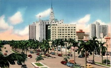 Miami Florida Biscayne Blvd NE 5th Street Tichnor Bros Inc USA be postcard