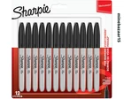 Sharpie Permanent Markers | Fine Point for Bold Details | Black Ink | 12 Marker