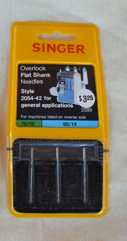 1 Pkge Singer Overlock Flat Shank Needles Style 205442 70/10 & 90/14