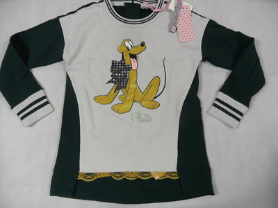 MONNALISA schönes Sweatshirt PLUTO creme grün Gr. 12 J NEU ST818