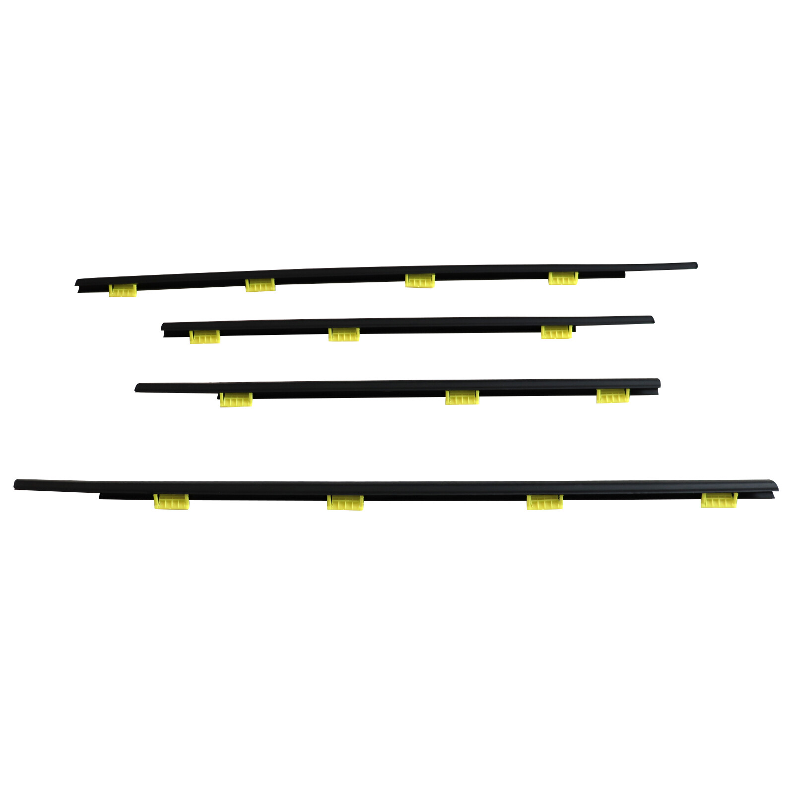 For CR-V 2002 2003-2006 Window Weatherstrip 4pcs Door Belt Moldings Black
