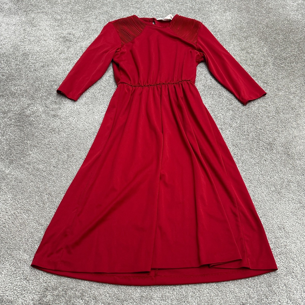 Blair Vintage Pleated Maxi Long Dress Womens 6P Red 3/4
