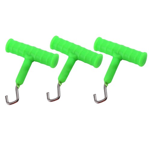3Pcs Carp Fishing Baiting Rig Tool T-Stype ABS Fish Bait Knot Puller Green New - Picture 2 of 4