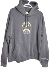 Vintage Nike Football Center Swoosh Hoodie Size L Y2K Silver Tag Distressed