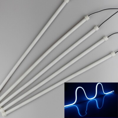 Cool 4X 45CM Ice Blue Flexible LED Tube Line Light Bar DRL Tail Fog 12V Bright