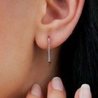 Diamant Ohrringe Creolen Rechteck 14K Gold 585er 28 Brillanten 0,28ct VS G-H