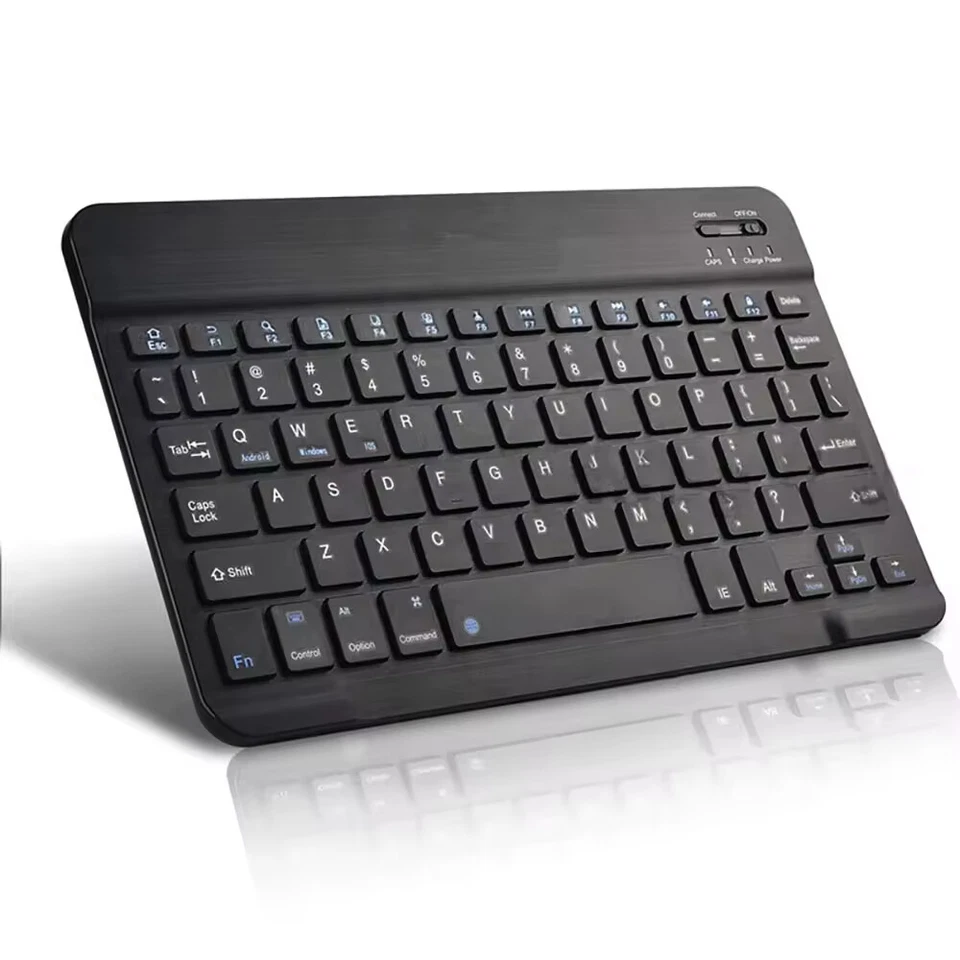 Bluetooth Mini Tastatur Mit Maus im Set Schwarz Weiß deutschem QWERTZ Layout - Bild 4 von 4
