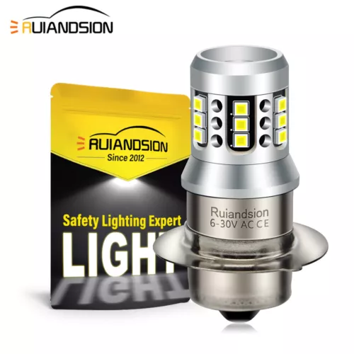 Ruiandsion P15S LED Bulb Motorcycle Headlight  Driving Light 6-30V White 800lm