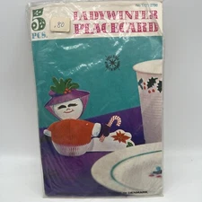 5 VINTAGE Christmas Ladywinter Paper Honeycomb Place Cards Danish Amscan Denmark