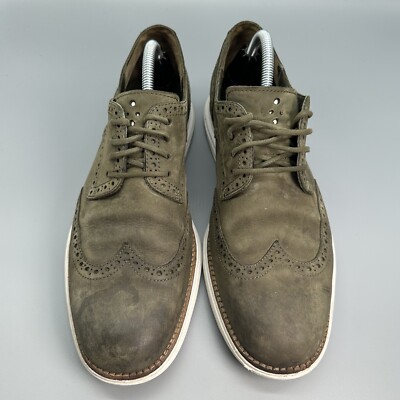 Cole Haan Lunargrand Mens 10 Green Suede Wingtip Oxford  display picture 3