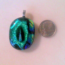 dichroic glass pendant fused hand made crafted