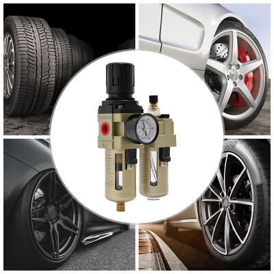 Air Pressure Regulator Compressor Filter Valve Oil Water Separator Gauge Traps
