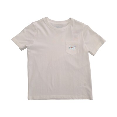Vineyard Vines Boy s White Cap T-Shirt Palm Beach Whale Fill Pocket Tee (S01)