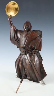 Japanese Old Vintage Samurai Bronze Figure -GREAT SAMURAI Mori Tahei
