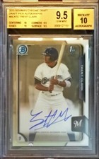 2015 Bowman Chrome Trent Grisham Clark Base Auto FY RC BGS 9.5/10 SD True Gem+