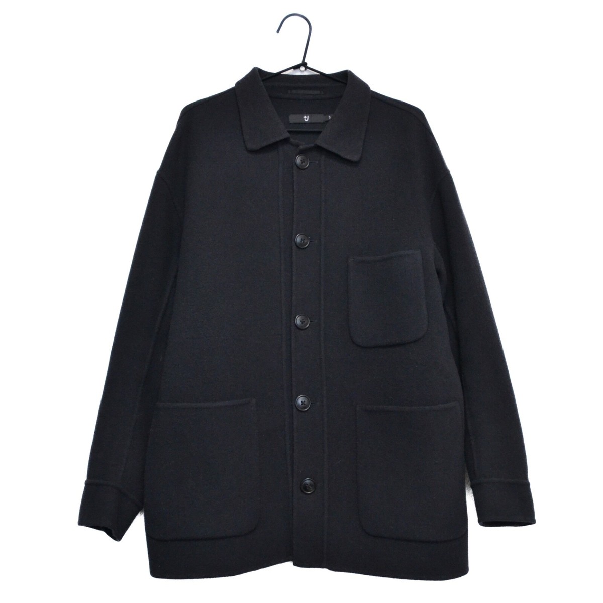 ジャケット・アウター JIL SANDER Wool Long Coat Mens JIL SANDER Coat Jacket Wool Pockets Buttons Gray Size S