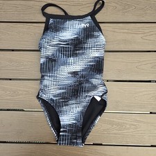 TYR Duralast Surge Gray DiamondFit 1 Pc Swimsuit, Girls Youth Sz 22 New Sample